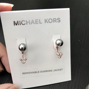 NWT Michael kors grey pearl rosegold earring